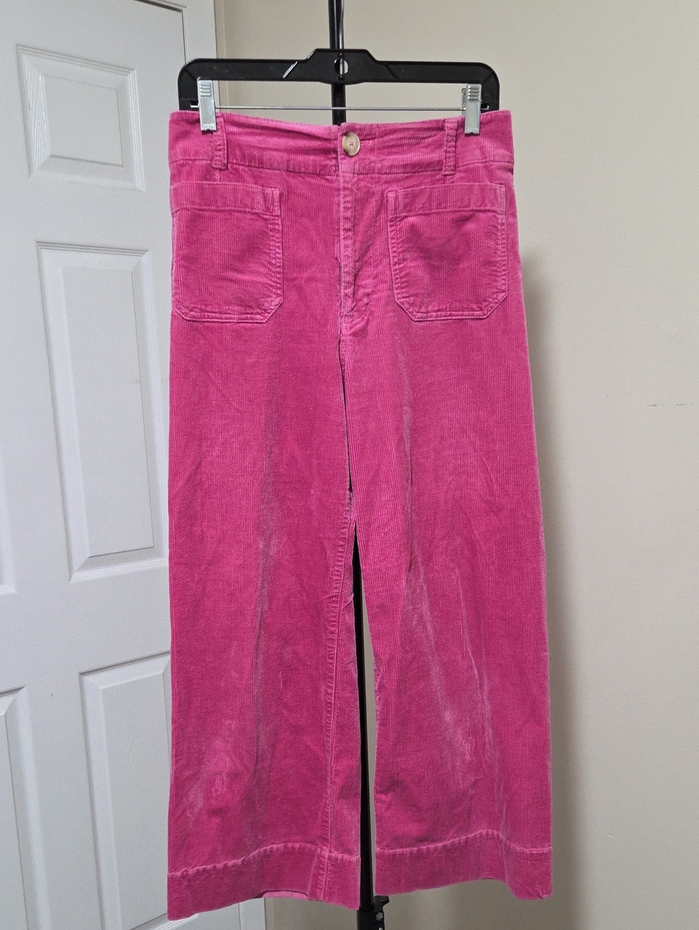 Anthropologie Maeve Fuchsia Corduroy Wide-Leg Jeans